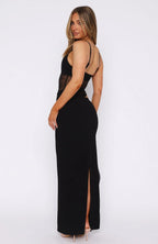 Nera Sheer - Cut-Out Maxi Elbise (Siyah)