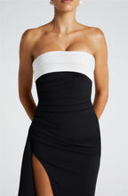 Aurelia Straplez - Asimetrik Kesim Uzun Abiye Elbise