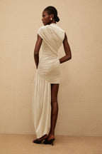 Medusa – Tek Omuz Drapeli Mini Abiye Elbise (Kahve, Beyaz, Bordo)